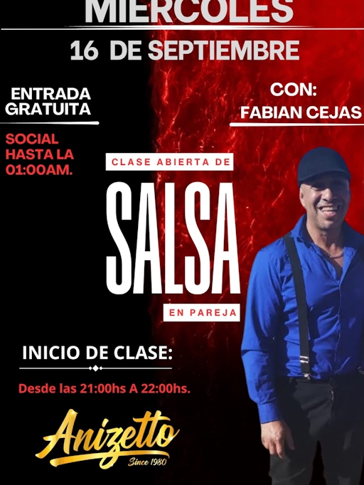 Clase abierta de salsa en pareja