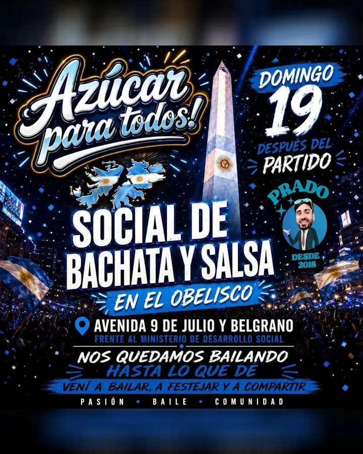 Social de Bachata y Salsa en el Obelisco