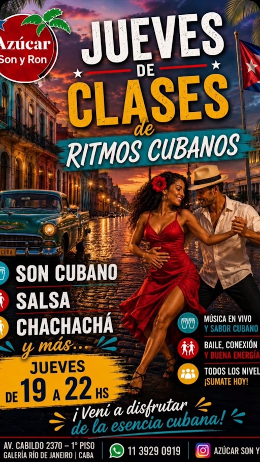 Jueves de clases de ritmos cubanos
