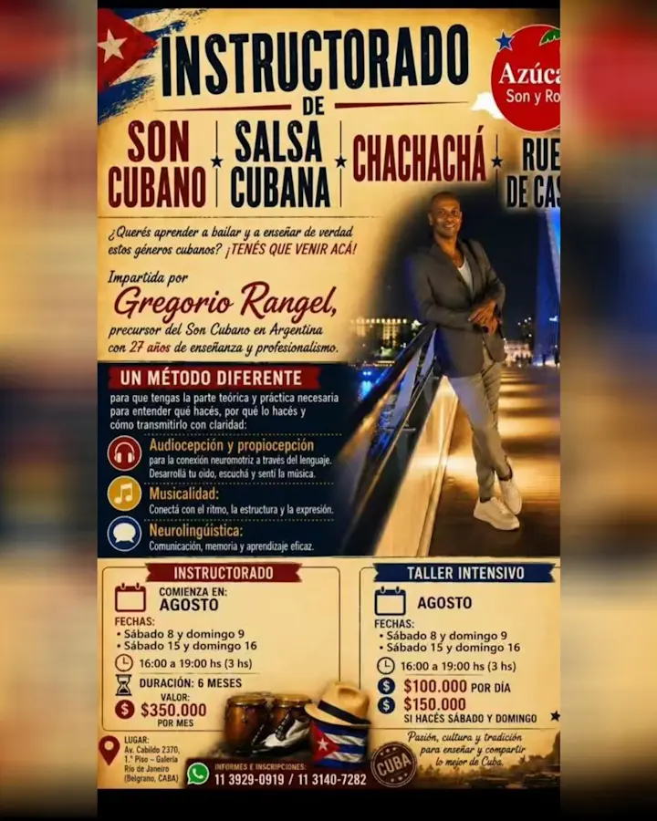 Instructorado de Son Cubano, Salsa Cubana, Chachachá y Rueda de Casino