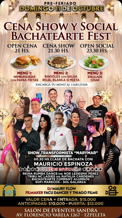 Cena Show y Social Bachatearte Fest