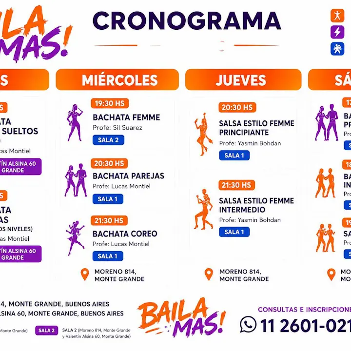 Bachata Pasos Sueltos (Mixto) - Clase — Lunes