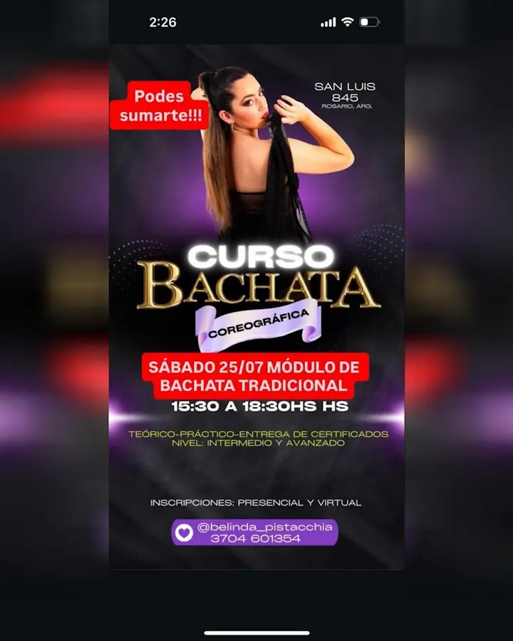 Curso de Bachata Coreográfica - Módulo de Bachata Tradicional