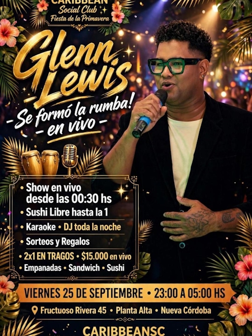 Salssera con Glenn Lewis en Caribbean
