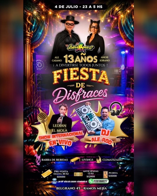 Fiesta de Disfraces - 13 Años
