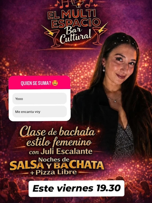 Clase de bachata estilo femenino + noche de salsa y bachata