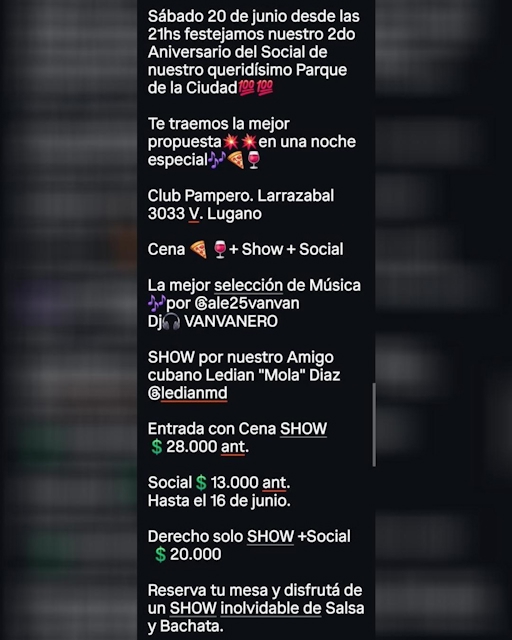 2do Aniversario del Social del Parque de la Ciudad