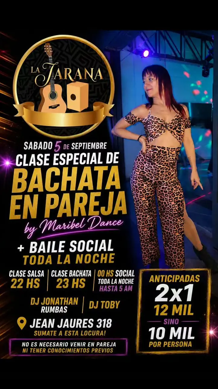 Clase especial de bachata en pareja + baile social
