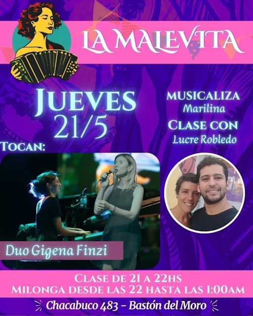 Jueves de Clase y Milonga en La Malevita
