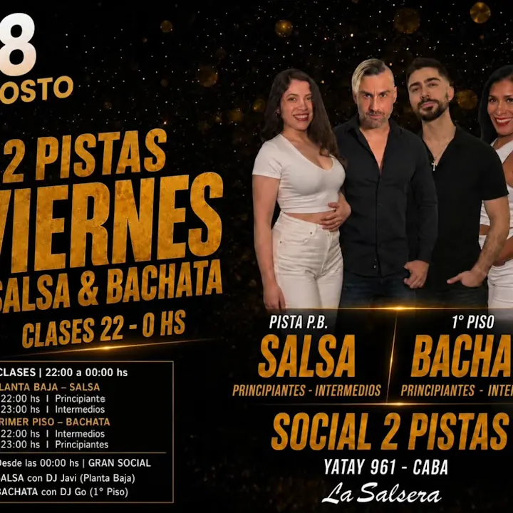 Viernes Salsa & Bachata - Social 2 Pistas