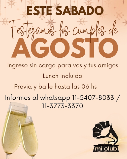 Festejamos los cumples de AGOSTO