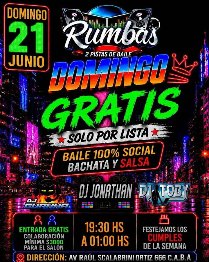 Domingo Gratis - Baile 100% Social