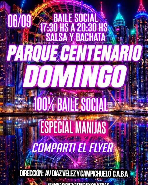 Baile Social Salsa y Bachata en Parque Centenario