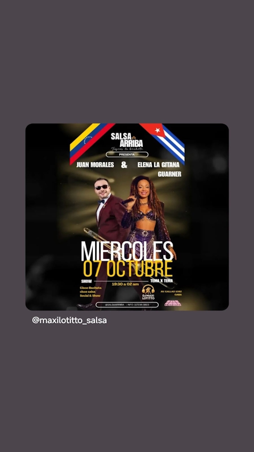 Salsa Arriba presenta Elena La Gitana Guarner & Juan Morales
