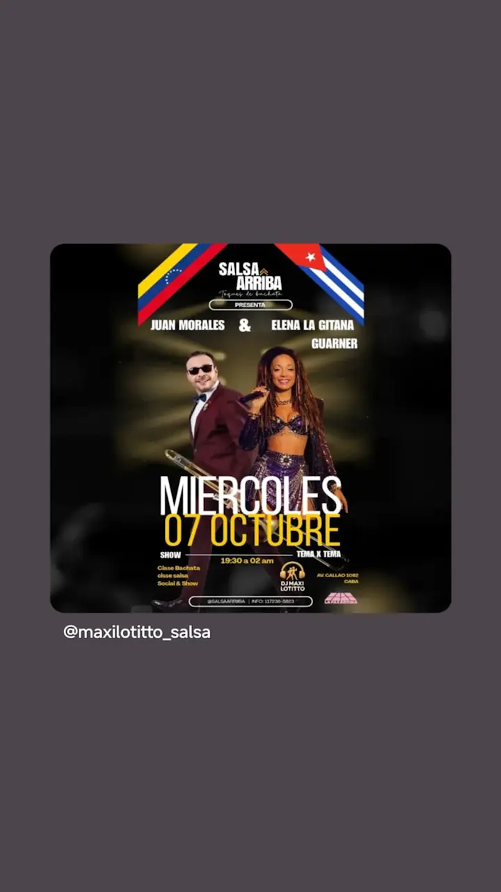 Salsa Arriba presenta Elena La Gitana Guarner & Juan Morales