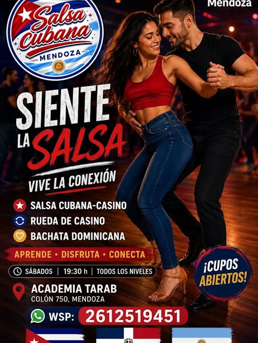 Clases grupales de Salsa Cubana, Rueda de Casino y Bachata Dominicana