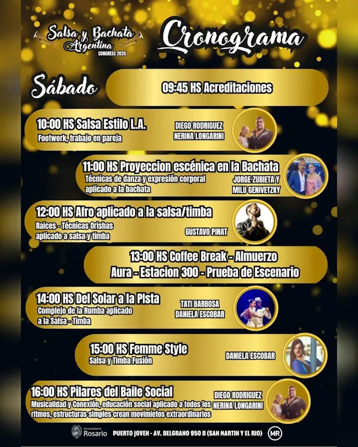 Cronograma Sábado - Salsa y Bachata Argentina Congress 2026