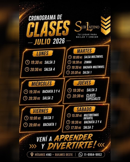 Cronograma de Clases Julio 2026