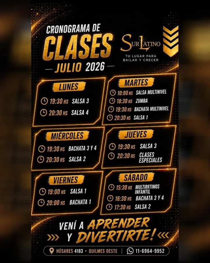 Cronograma de Clases Julio 2026